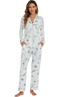Foto 4 | Conjunto de Pijama Lubot para Mujer Pijama de Viscosa de Bambú 2 Piezas - Venta Internacional