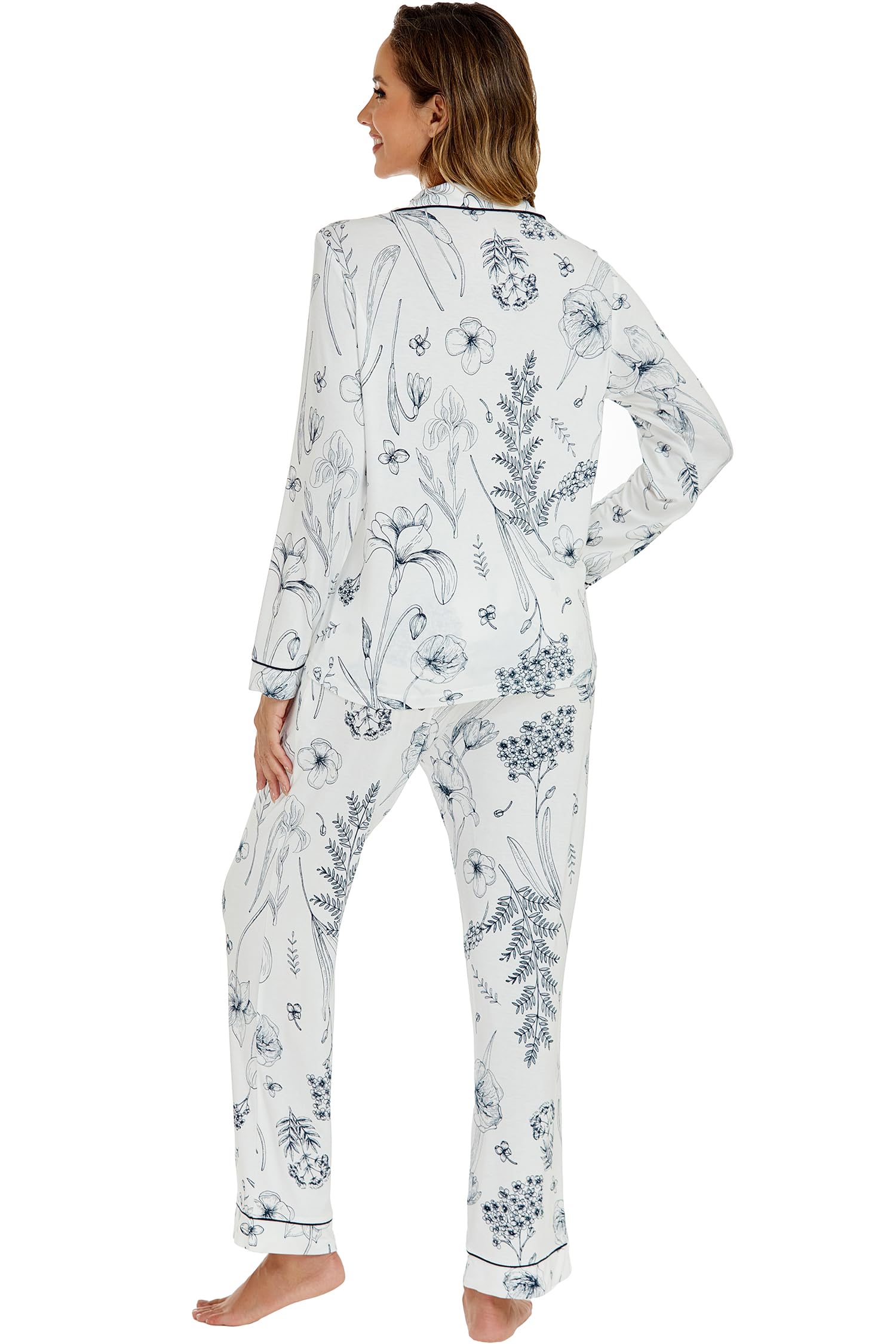 Foto 7 pulgar | Conjunto de Pijama Lubot para Mujer Pijama de Viscosa de Bambú 2 Piezas - Venta Internacional