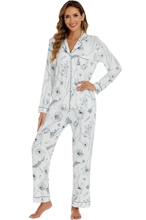 Foto 7 | Conjunto de Pijama Lubot para Mujer Pijama de Viscosa de Bambú 2 Piezas - Venta Internacional