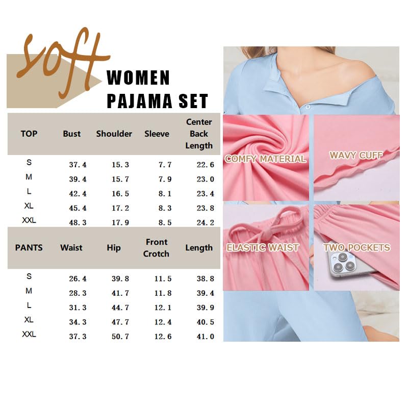 Foto 7 pulgar | Conjunto De Pijama Ekouaer Para Mujer De Manga Corta Con Botones, Color Rojo Vino - Venta Internacional.