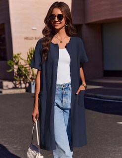 Foto 5 | Albornoz Ekouaer De Punto Gofrado Con Cremallera, Manga Corta, Para Mujer - Venta Internacional.