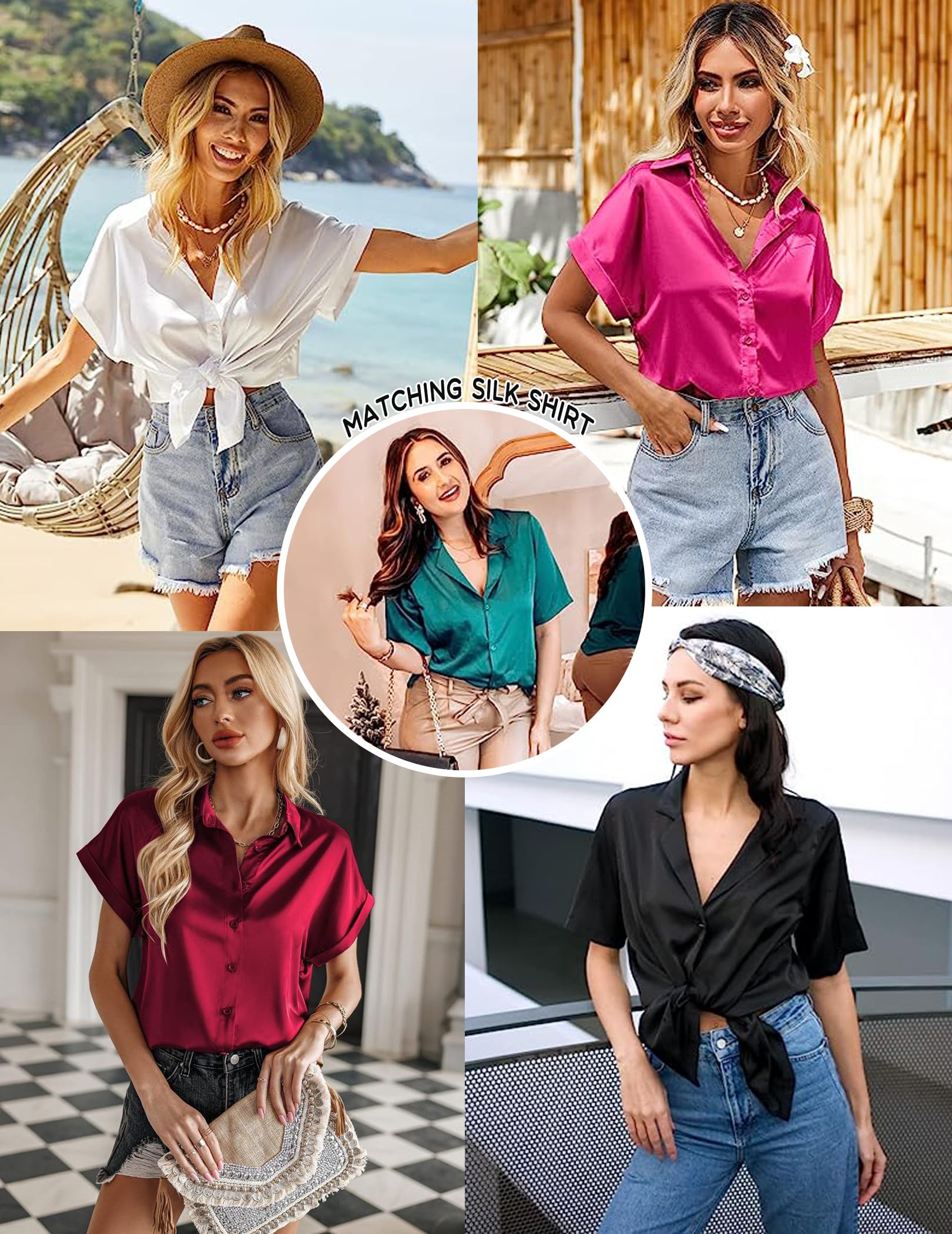 Foto 7 pulgar | Pijama de Seda Ekouaer Negra para Mujer- Venta Internacional