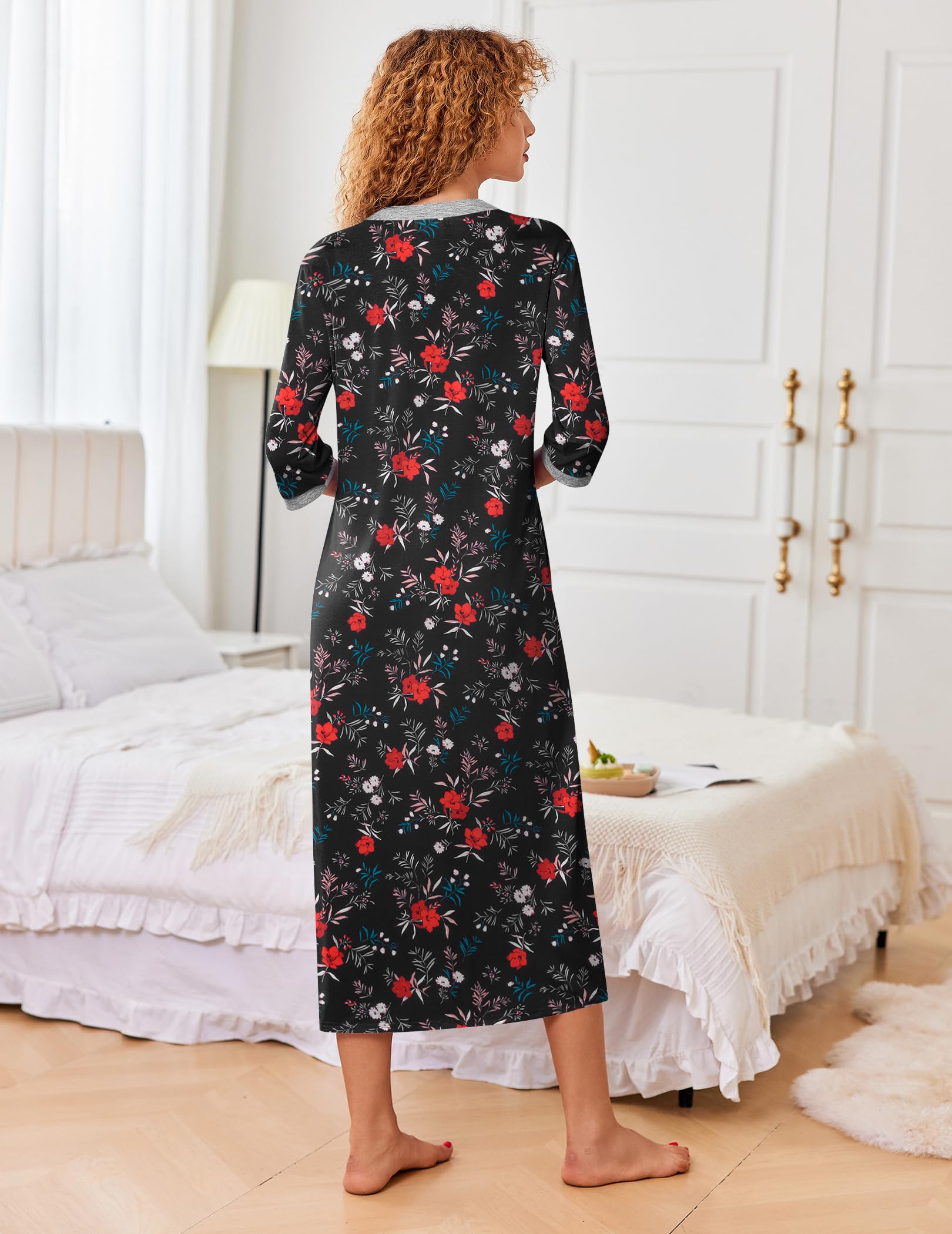 Foto 5 pulgar | Bata Robe Ekouaer con Cremallera y Mangas 3/4  Negro - Venta Internacional