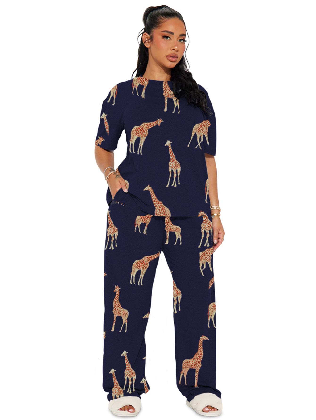 Foto 1 | Pijama Mujer Conjunto Elegante Camisa Pantalon Shendy Vendy Negro