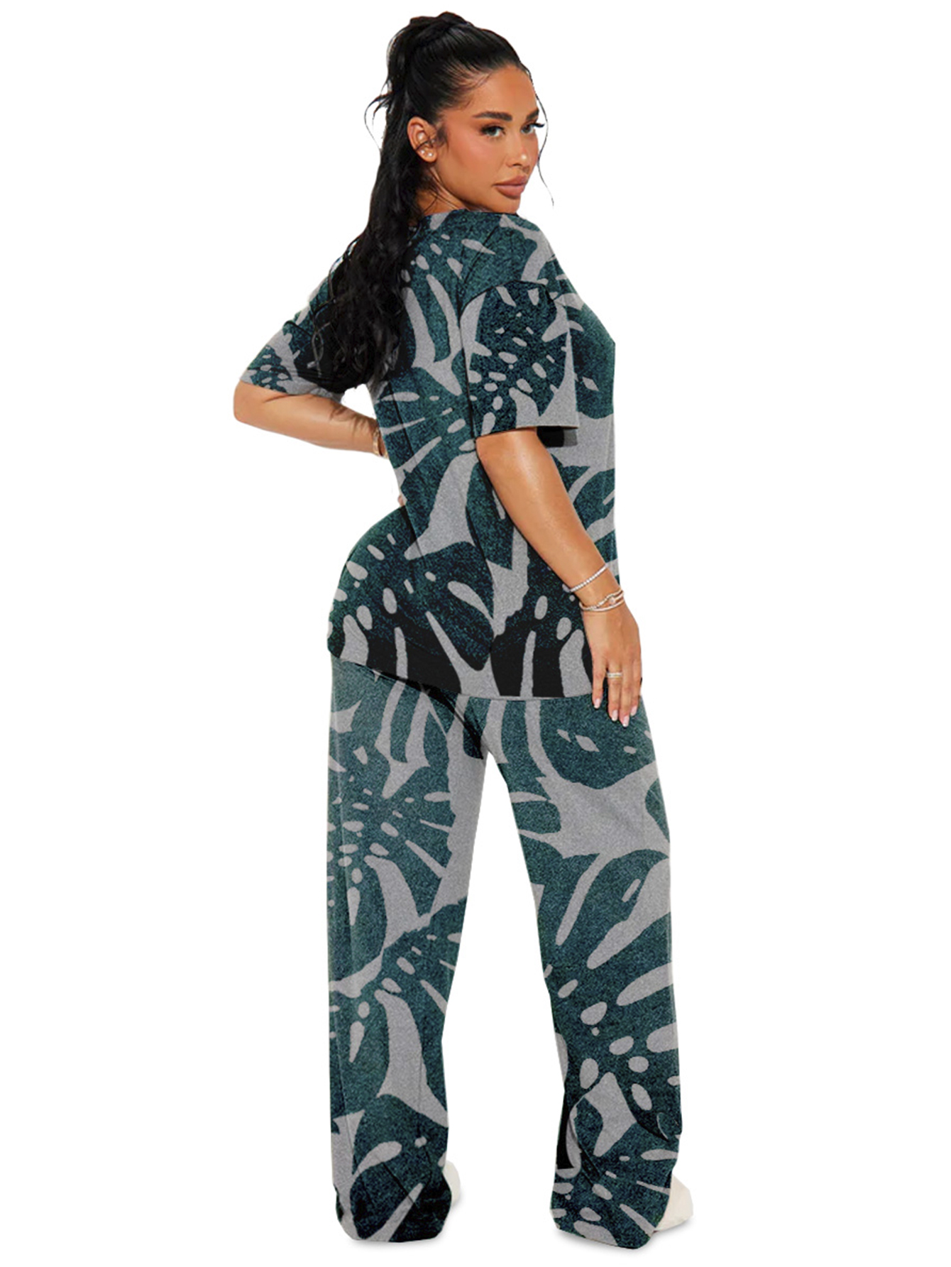 Foto 4 pulgar | Pijama Mujer Conjunto Elegante Camisa Pantalon Shendy Vendy Verde