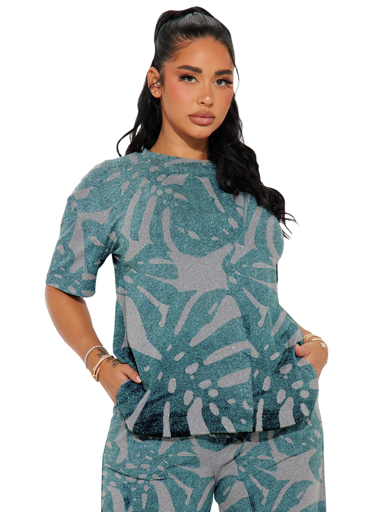 Foto 5 pulgar | Pijama Mujer Conjunto Elegante Camisa Pantalon Shendy Vendy Verde