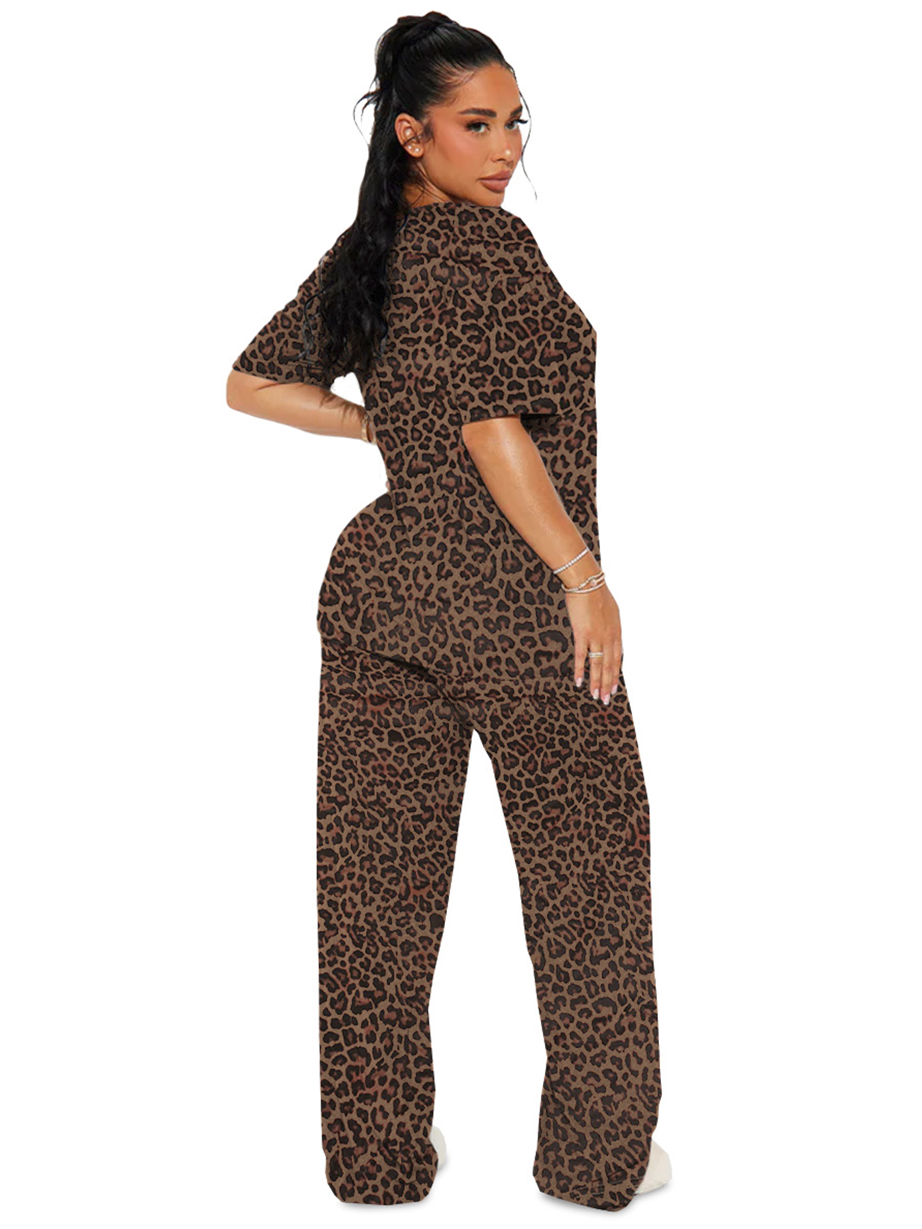 Foto 3 | Pijama Mujer Conjunto Elegante Camisa Pantalon Shendy Vendy Cafe