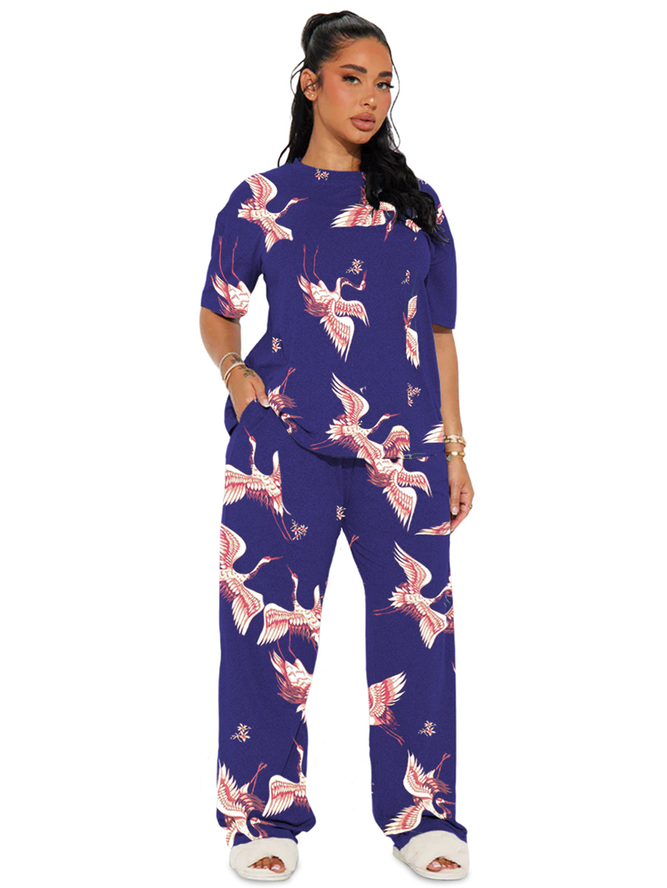 Foto 2 pulgar | Pijama Mujer Conjunto Elegante Camisa Pantalon Shendy Vendy Azul Oscuro