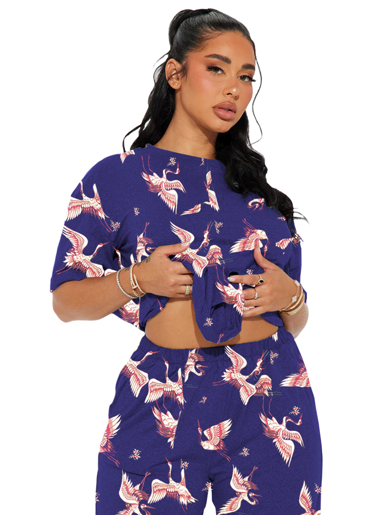 Foto 3 pulgar | Pijama Mujer Conjunto Elegante Camisa Pantalon Shendy Vendy Azul Oscuro