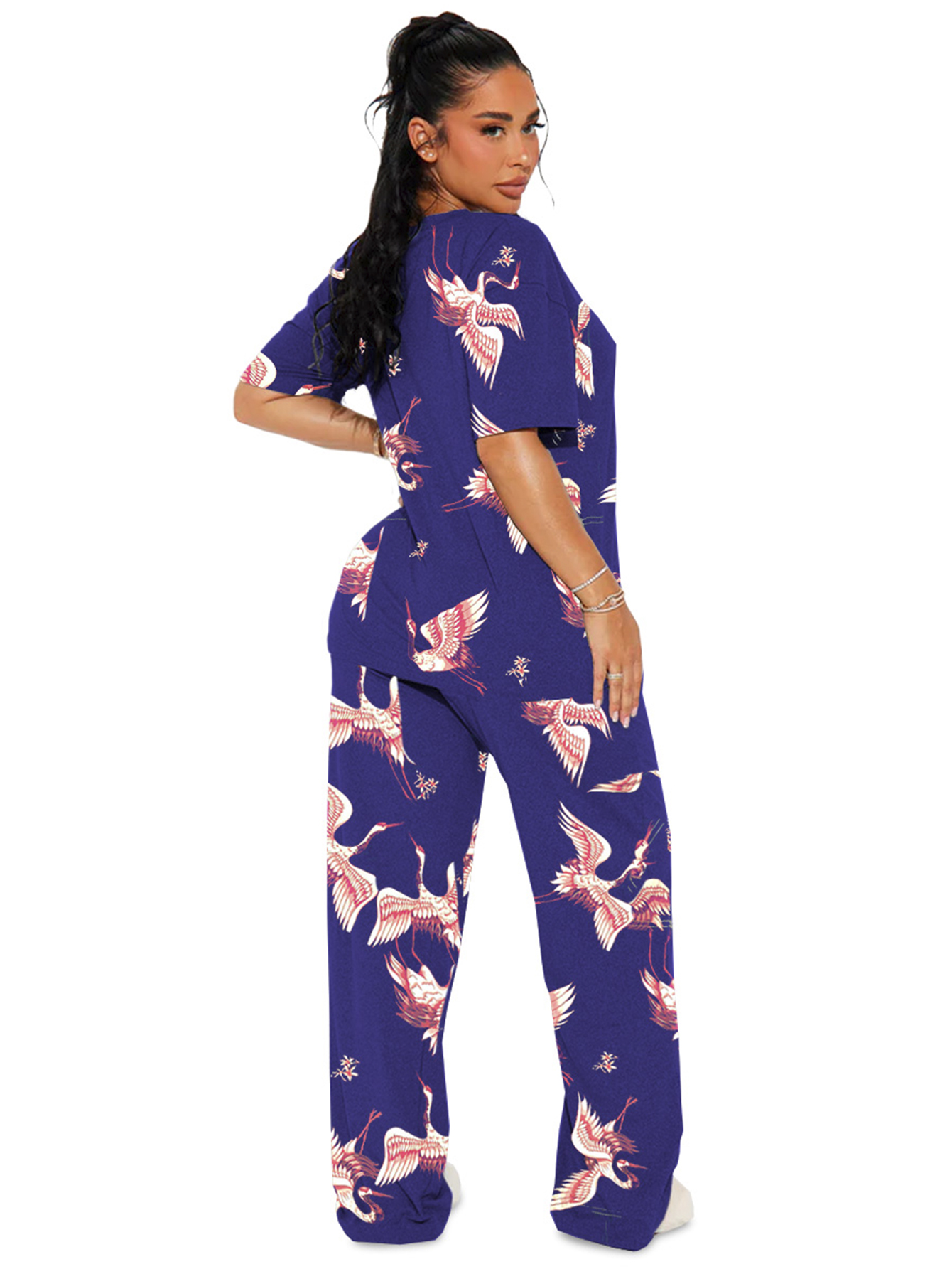 Foto 4 pulgar | Pijama Mujer Conjunto Elegante Camisa Pantalon Shendy Vendy Azul Oscuro