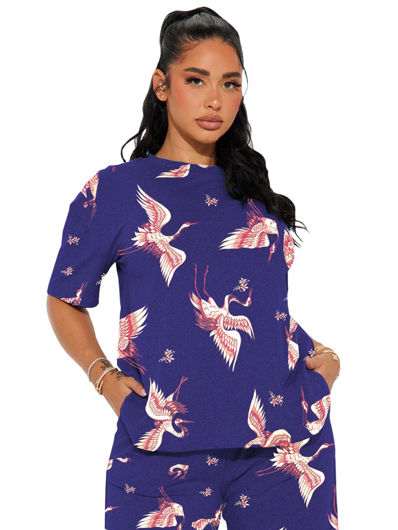 Foto 5 pulgar | Pijama Mujer Conjunto Elegante Camisa Pantalon Shendy Vendy Azul Oscuro