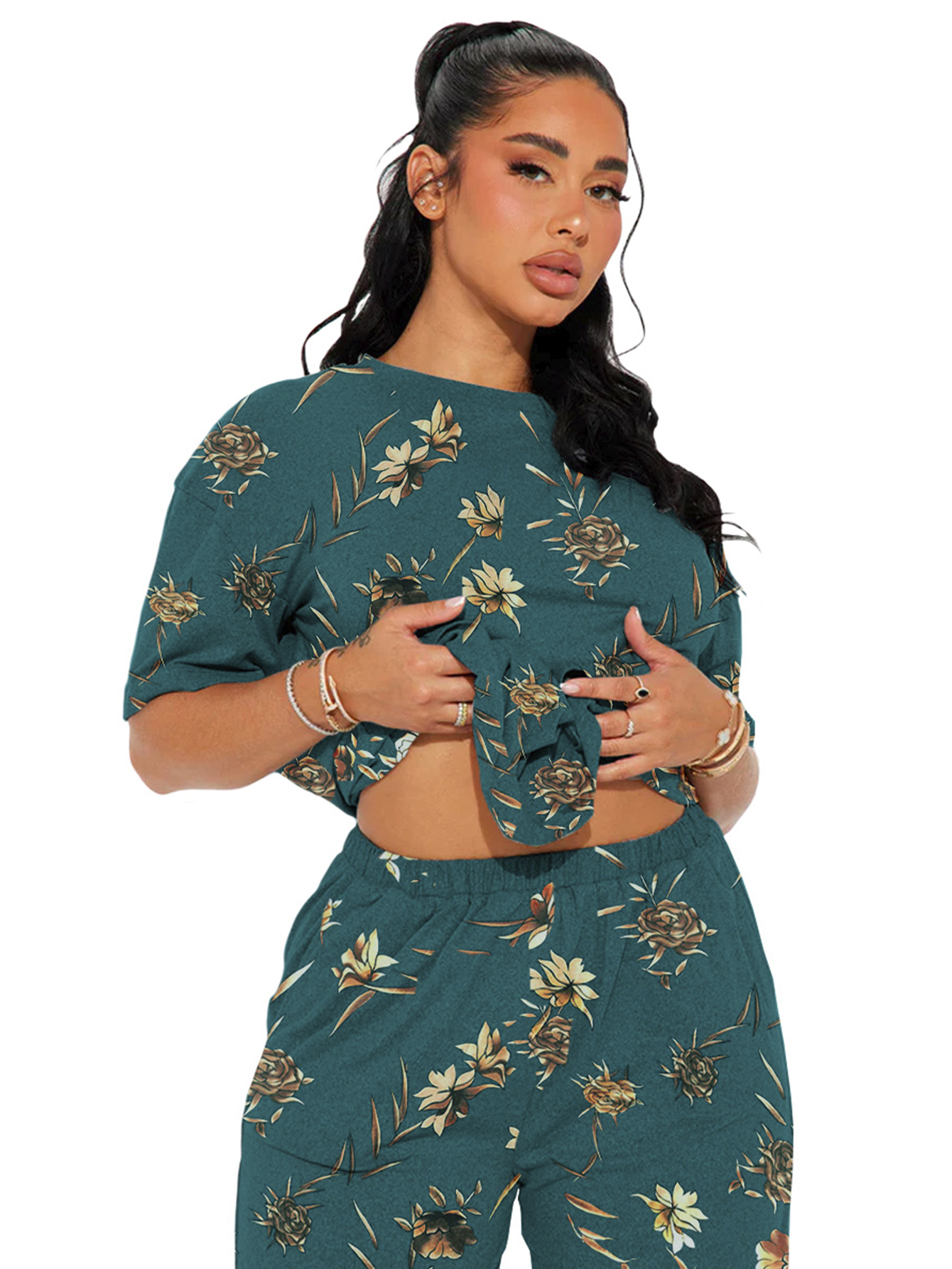 Foto 3 pulgar | Pijama Mujer Conjunto Elegante Camisa Pantalon Shendy Vendy Azul Petroleo