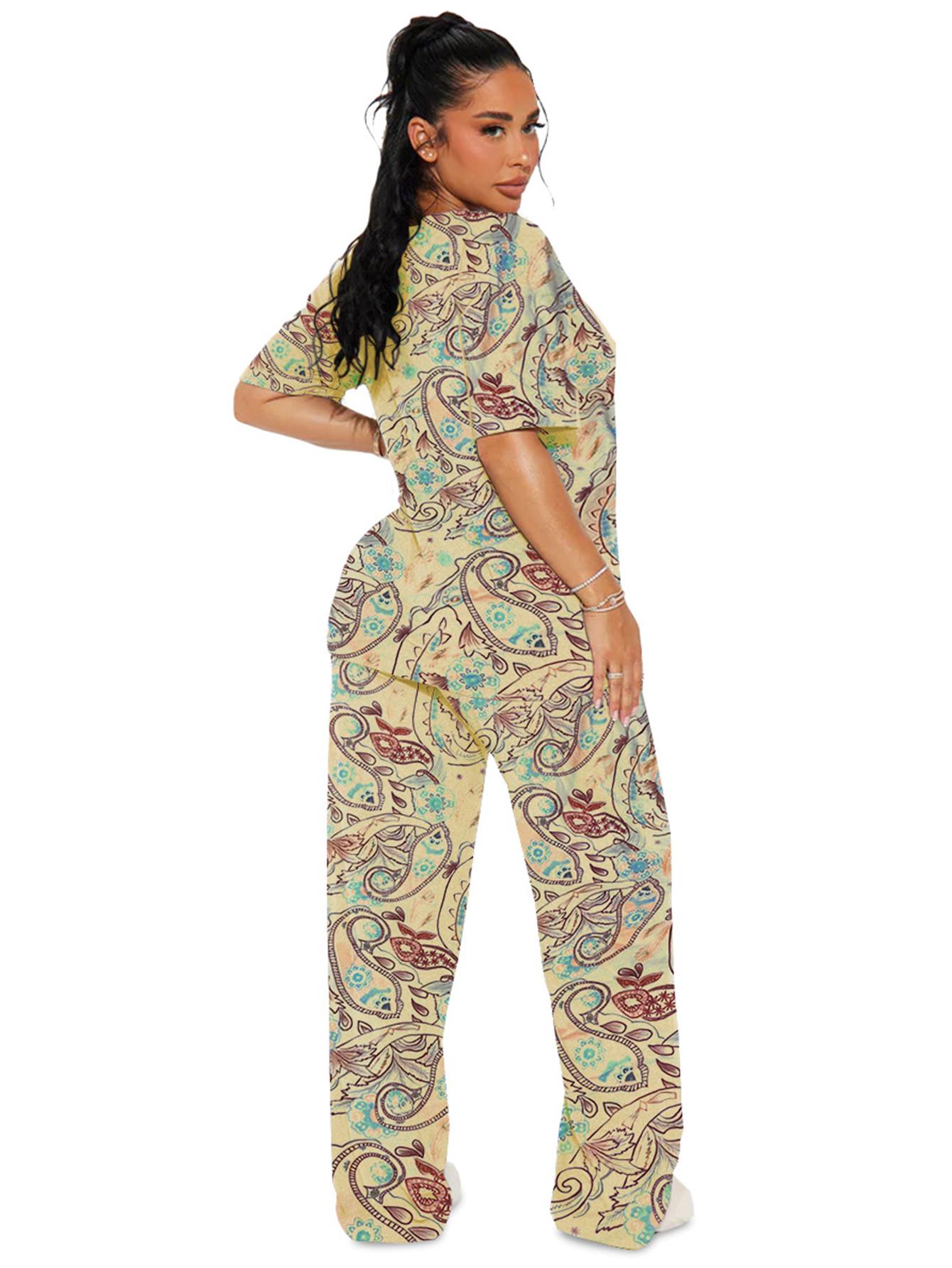 Foto 3 | Pijama Mujer Conjunto Elegante Camisa Pantalon Shendy Vendy Beige