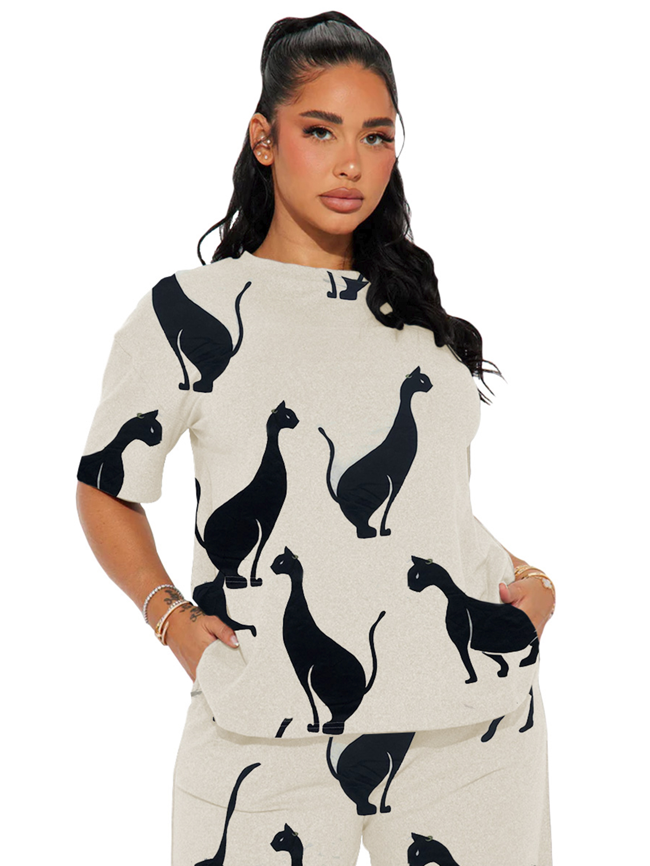 Foto 5 pulgar | Pijama Mujer Conjunto Elegante Camisa Pantalon Shendy Vendy Crema