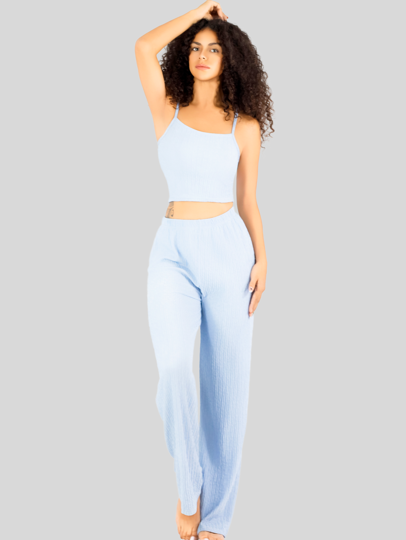Foto 2 | Conjunto Pijama 3 Piezas Pantalón Top Camison Mujer