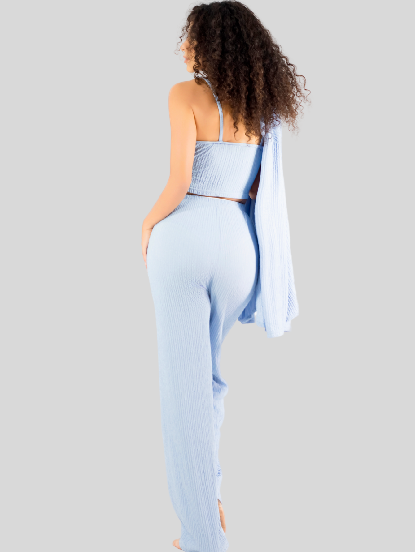 Foto 7 | Conjunto Pijama 3 Piezas Pantalón Top Camison Mujer