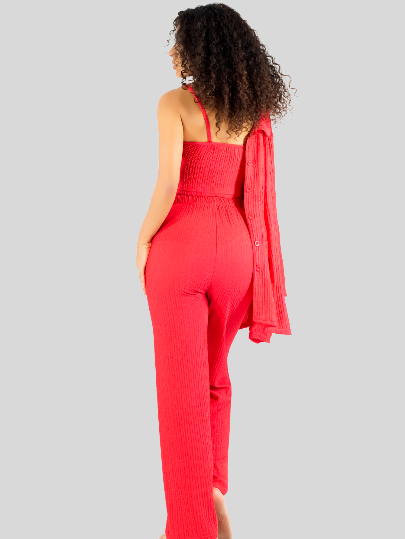Foto 7 | Conjunto Pijama 3 Piezas Pantalón Top Camison Mujer