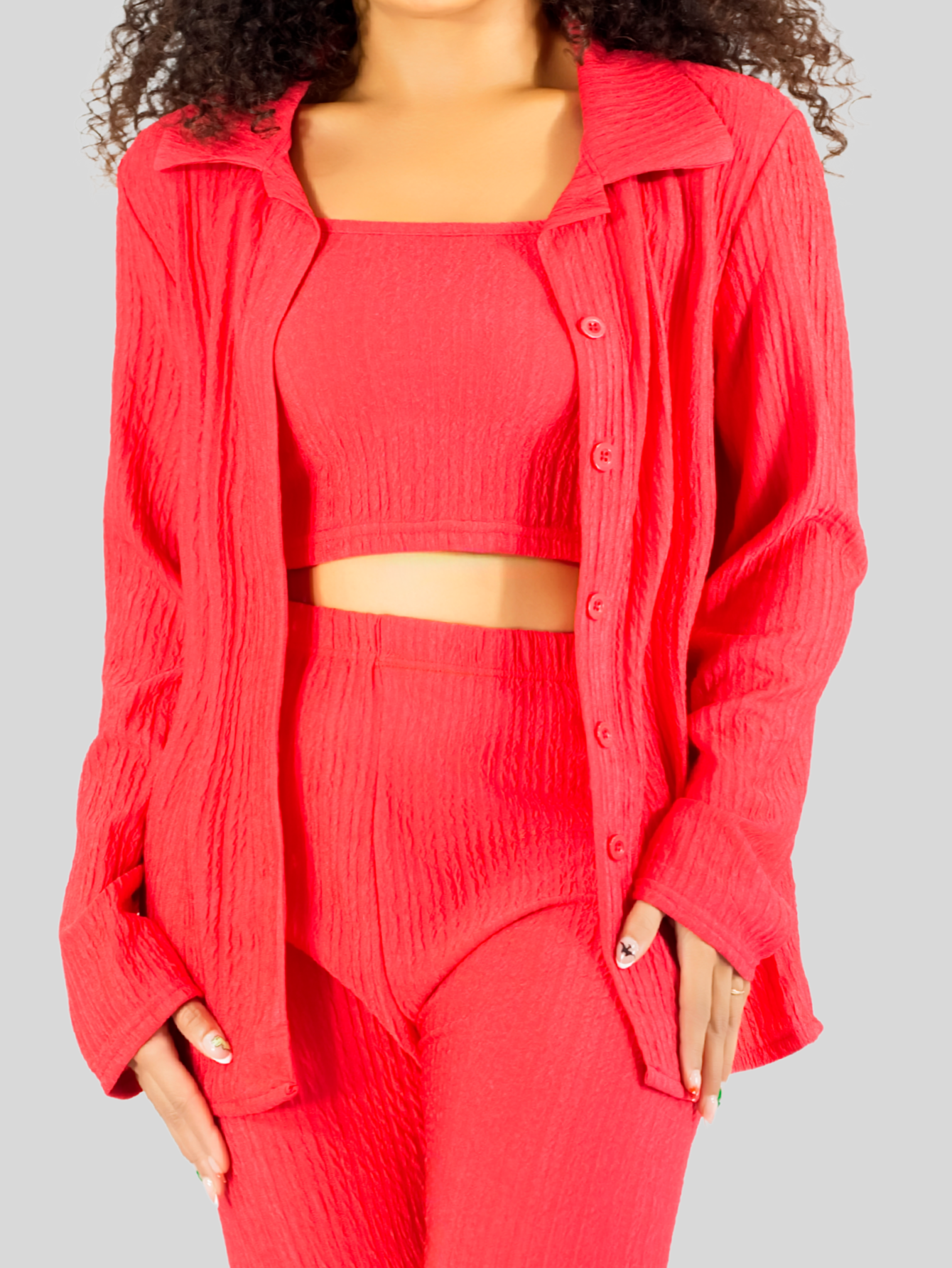 Foto 6 | Conjunto Pijama 3 Piezas Pantalón Top Camison Mujer