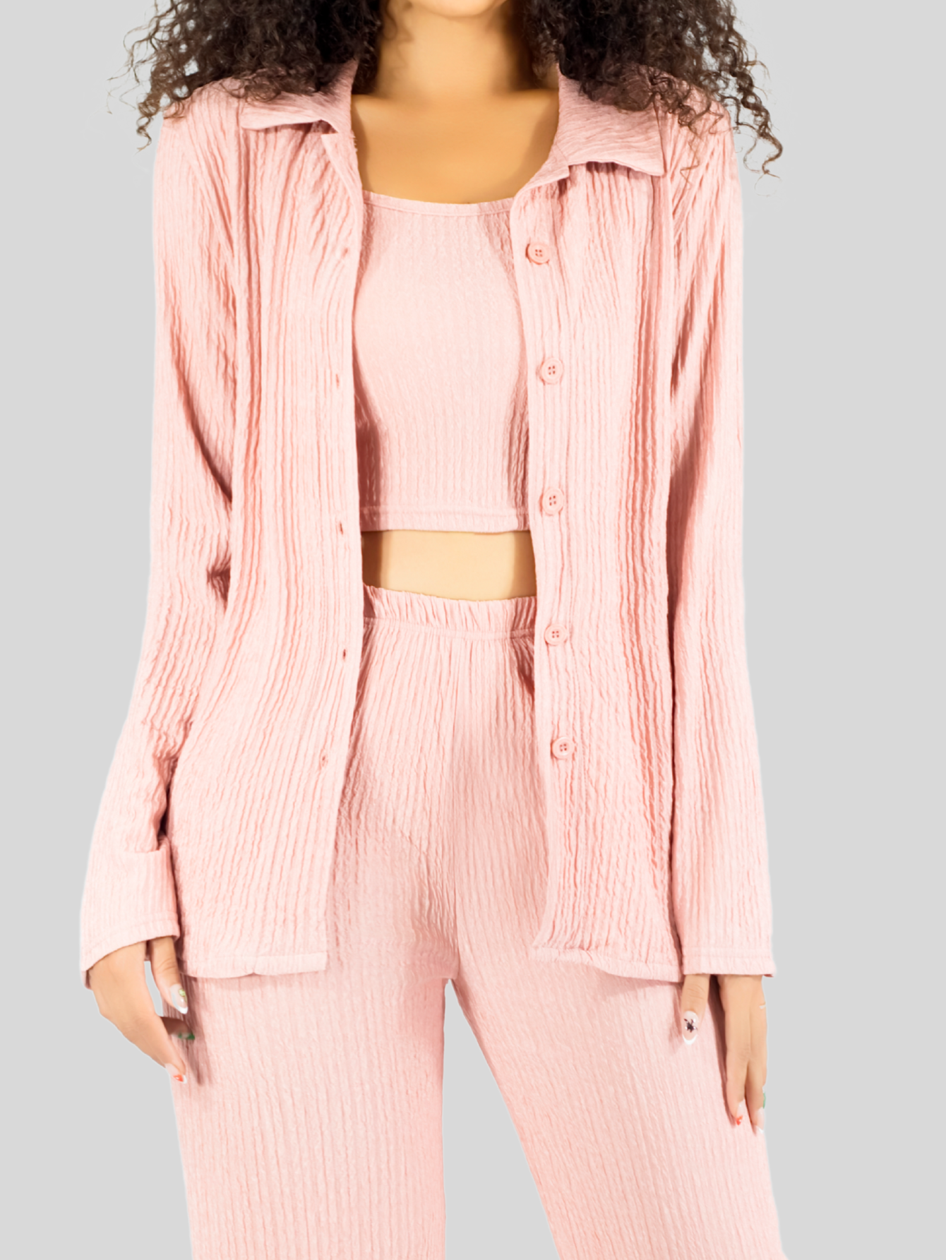 Foto 7 | Conjunto Pijama 3 Piezas Pantalón Top Camison Mujer