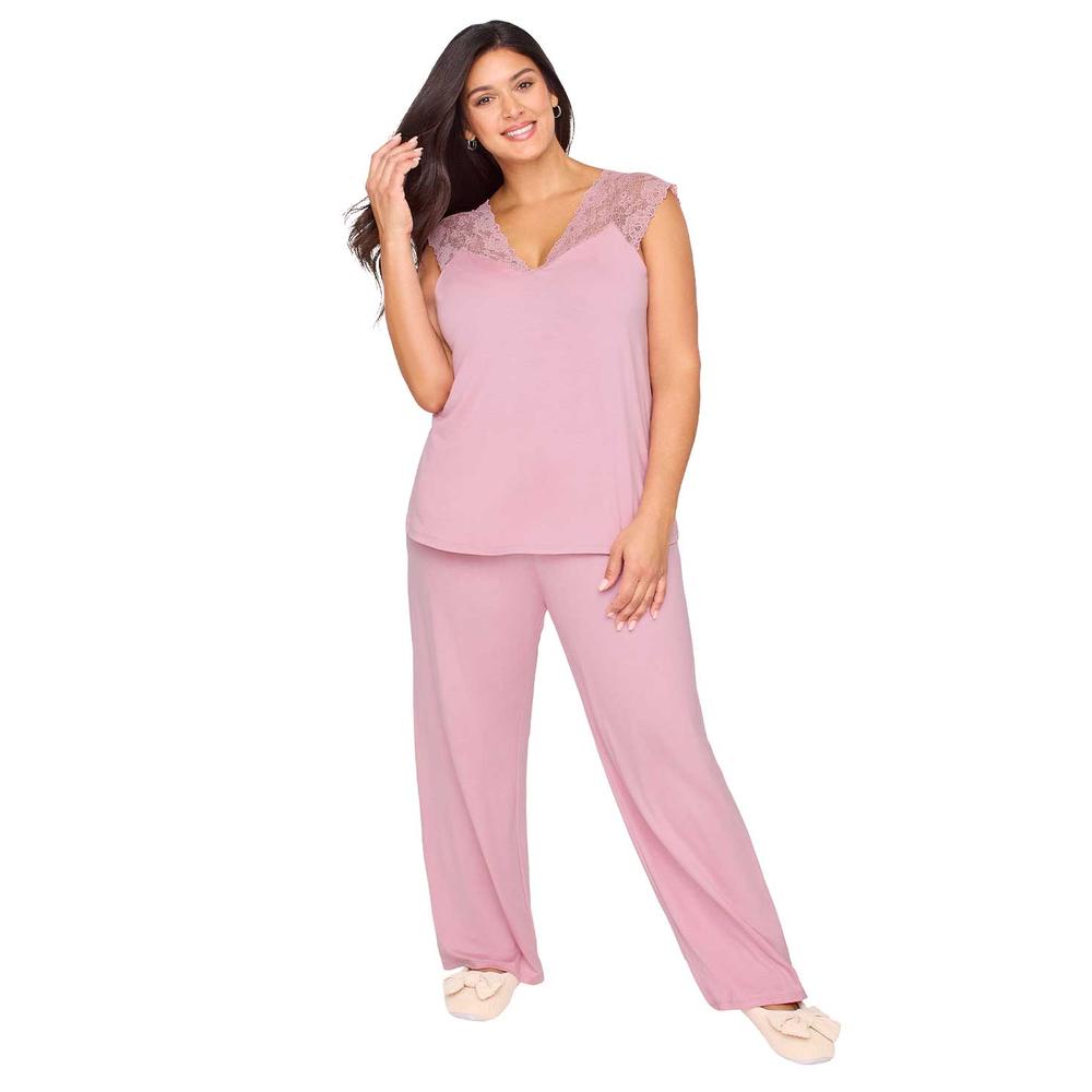 Foto 3 pulgar | Pijama Ilusión con Encaje Rosa