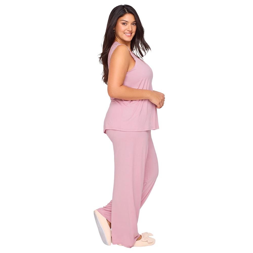 Foto 6 pulgar | Pijama Ilusión con Encaje Rosa