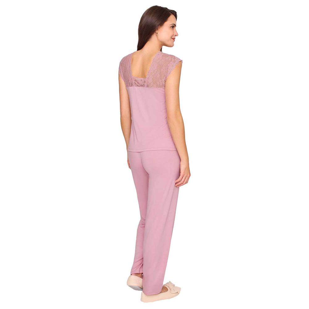 Foto 6 | Pijama Ilusión con Encaje Rosa
