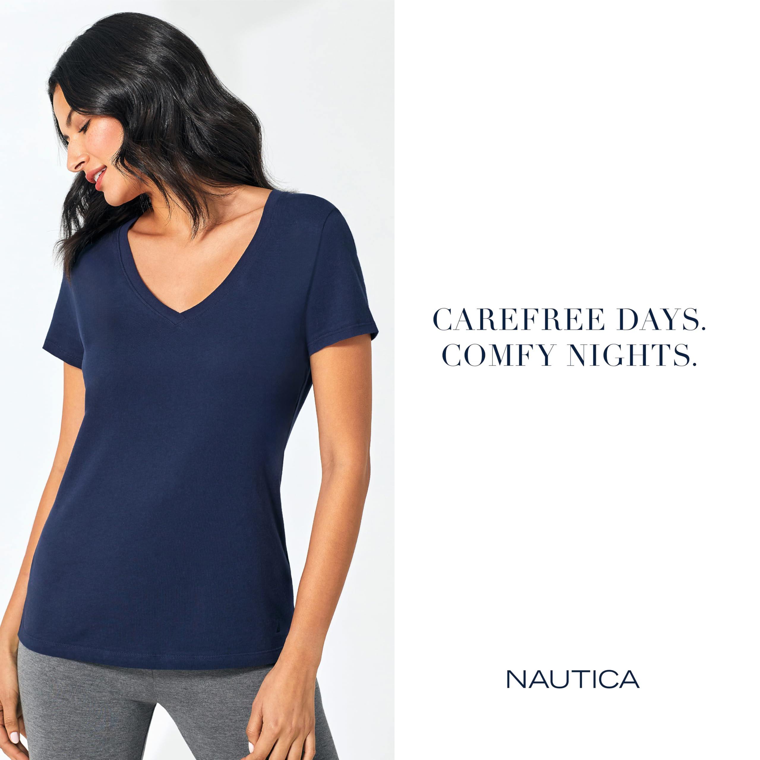 Foto 7 pulgar | Sleep Shirt Nautica, Tejido Ligero De Algodón, Color Negro - Venta Internacional.