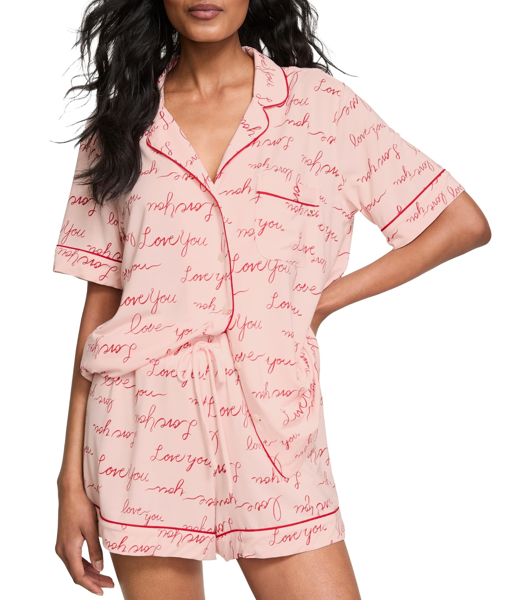Foto 2 pulgar | Conjunto De Pijama Victoria's Secret Modal De Manga Corta Para Mujer - Venta Internacional.