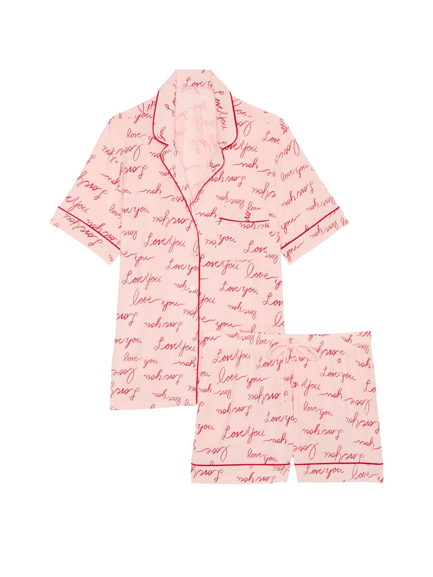 Foto 4 pulgar | Conjunto De Pijama Victoria's Secret Modal De Manga Corta Para Mujer - Venta Internacional.