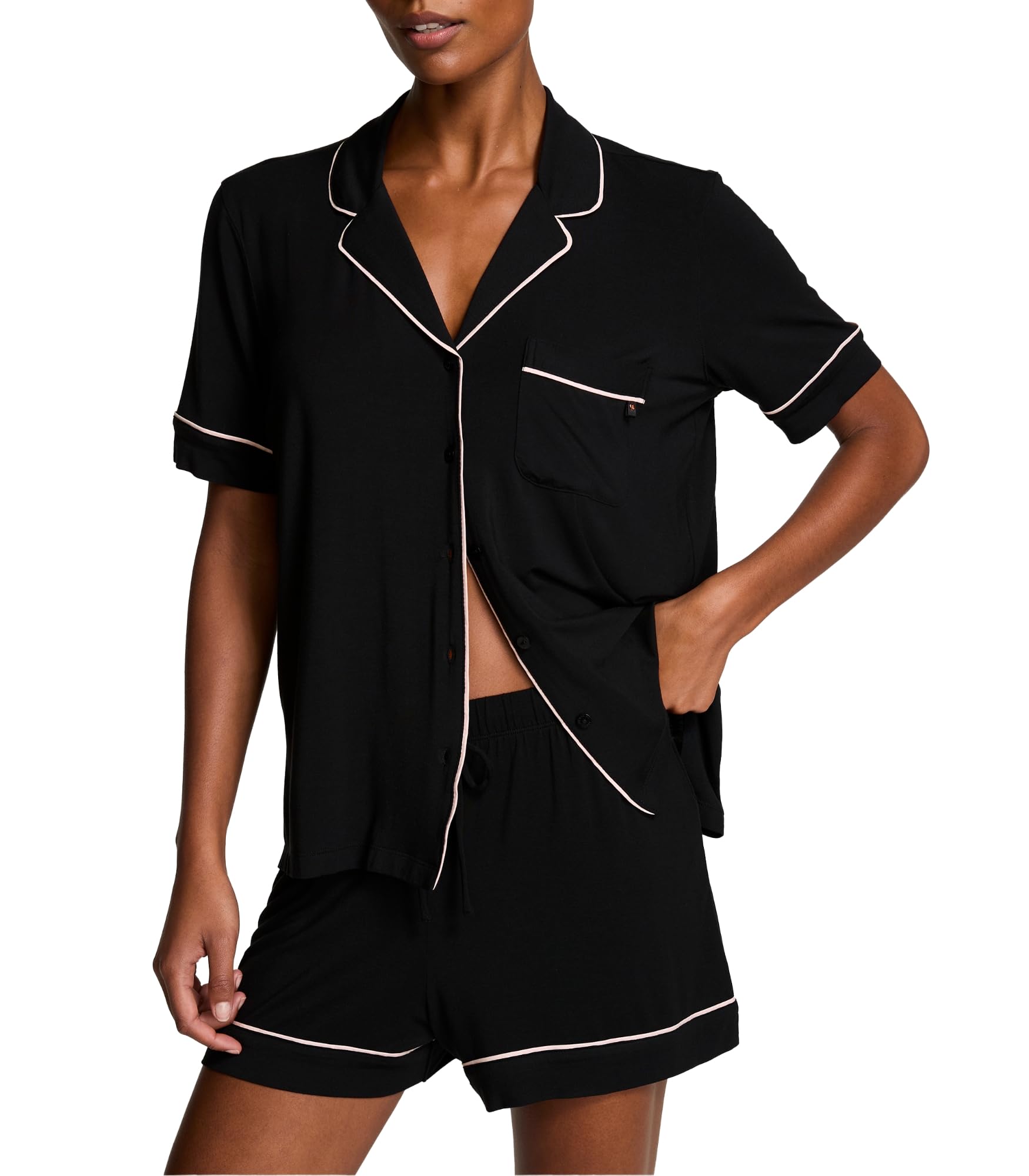 Foto 2 pulgar | Conjunto De Pijama Victoria's Secret Modal Para Mujer Negro Talla S - Venta Internacional.