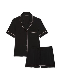 Foto 3 | Conjunto De Pijama Victoria's Secret Modal Para Mujer Negro Talla S - Venta Internacional.