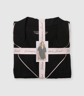 Foto 5 | Conjunto De Pijama Victoria's Secret Modal Para Mujer Negro Talla S - Venta Internacional.