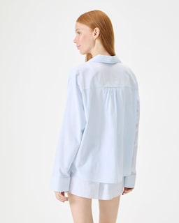 Foto 2 | Camisa De Dormir Florence By Mills Para Mujer, Manga Larga, Blanco Y Azul A Rayas - Venta Internacional.