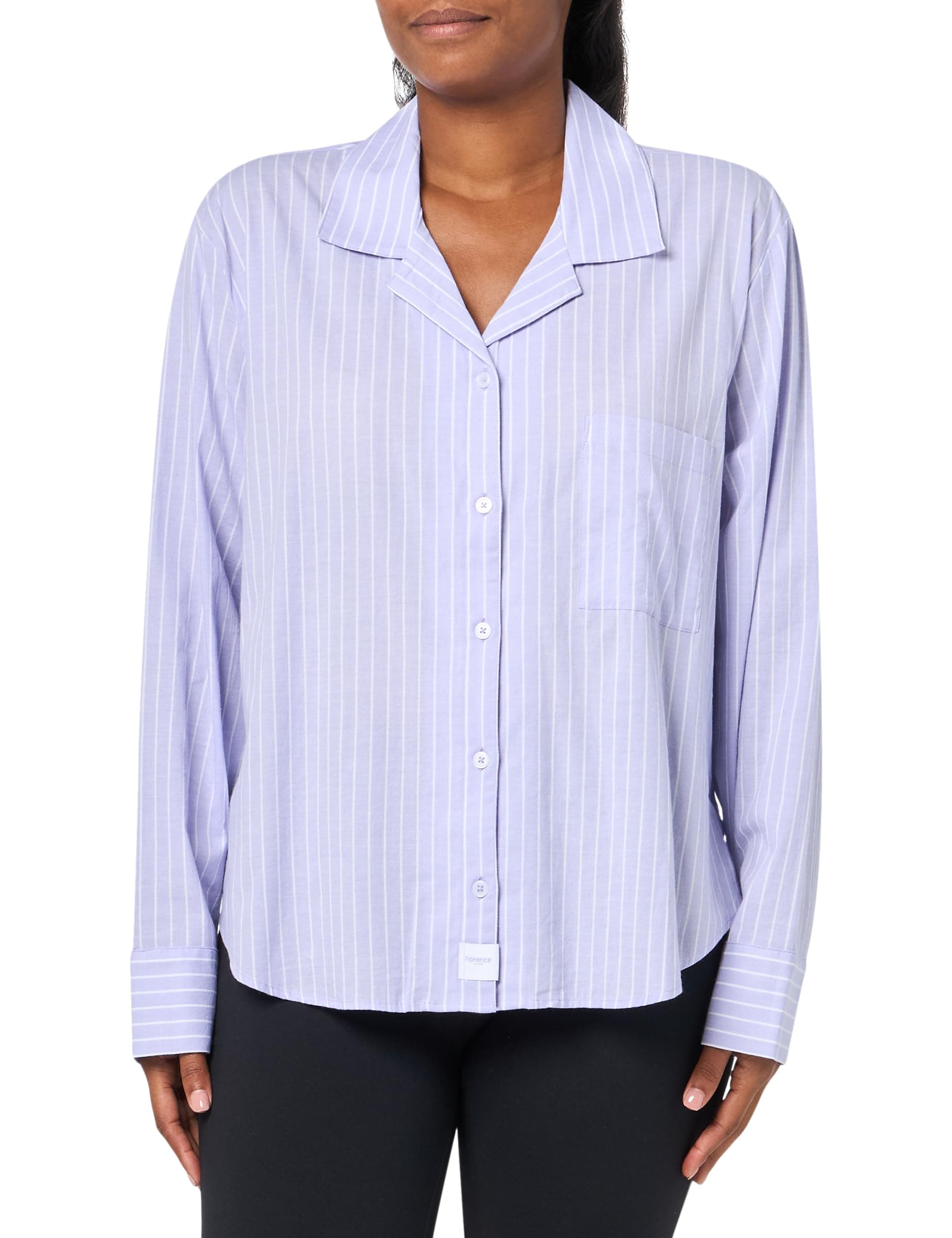 Camisa De Dormir Florence By Mills, Manga Larga, Color Lavanda, Blanco, S - Venta Internacional. $1,142