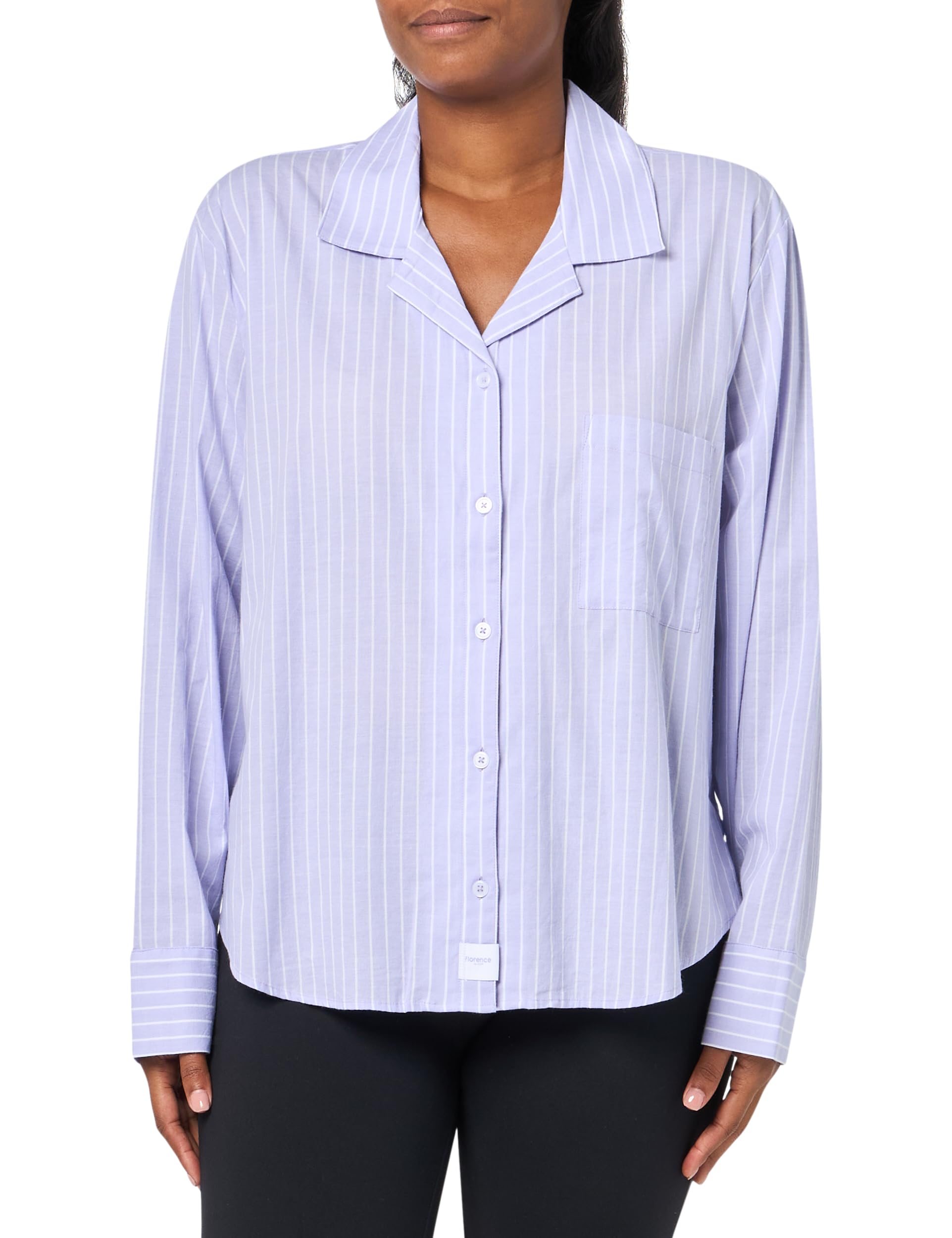 Camisa De Dormir Florence By Mills, Manga Larga, Color Lavanda, Blanco, S - Venta Internacional.
