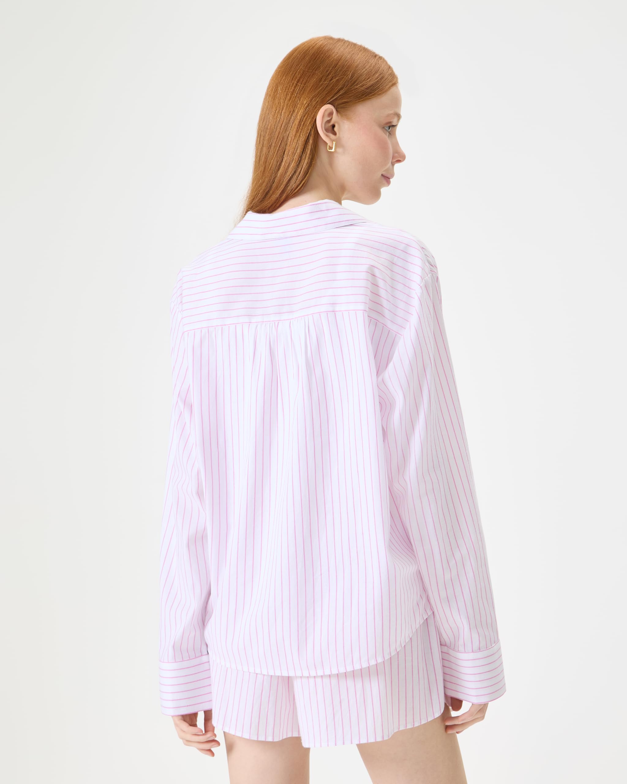 Foto 2 | Camisa De Dormir Florence By Mills Para Mujer, Manga Larga, Blanco Y Rosa - Venta Internacional.
