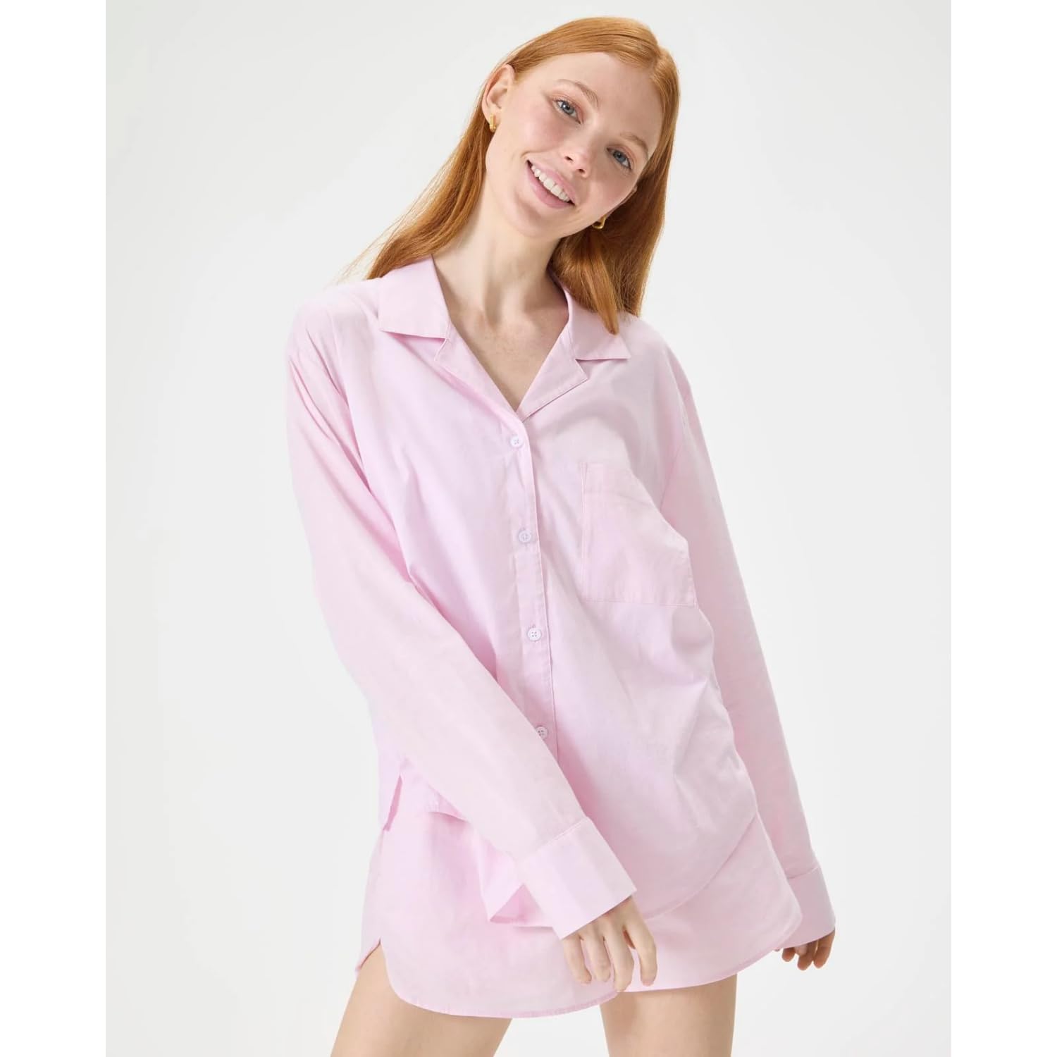 Foto 4 | Camisa De Dormir Florence By Mills De Manga Larga En Cambray Rosa - Venta Internacional.