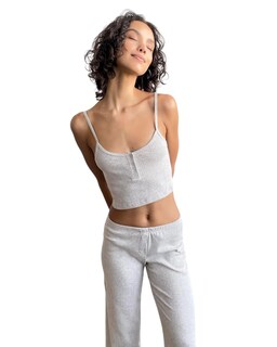 Foto 1 | Camiseta Sin Mangas Florence De Mills Cozy Crush Sweet Pointelle Grey - Venta Internacional.