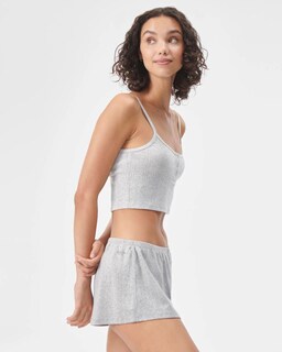 Foto 4 | Camiseta Sin Mangas Florence De Mills Cozy Crush Sweet Pointelle Grey - Venta Internacional.
