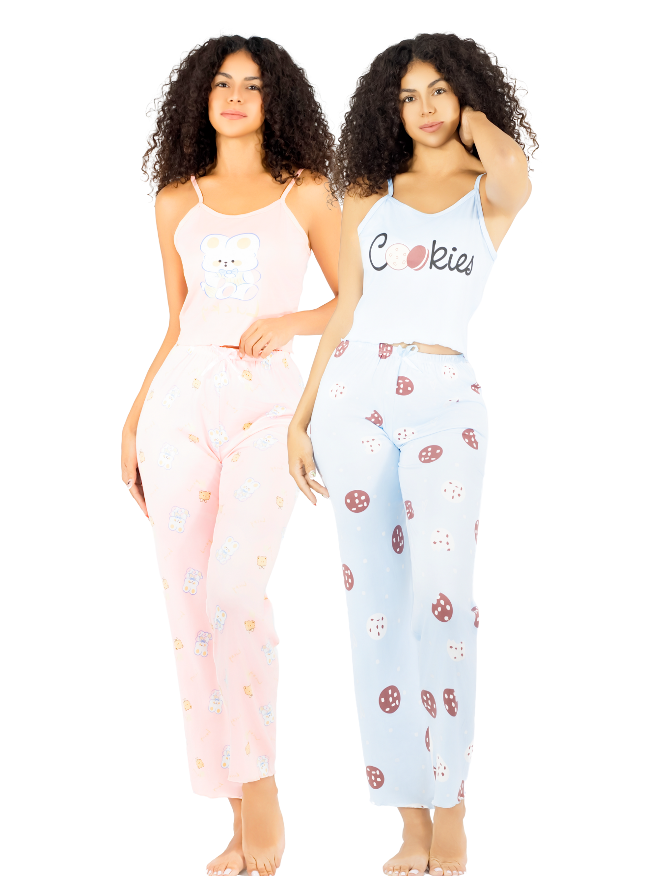 Foto 2 pulgar | Set De 2 Conjunto Pijama Mujer Blusa Y Pantalón Dama Pij-089-px2 Variedad De Diseños Piyama Pyjama
