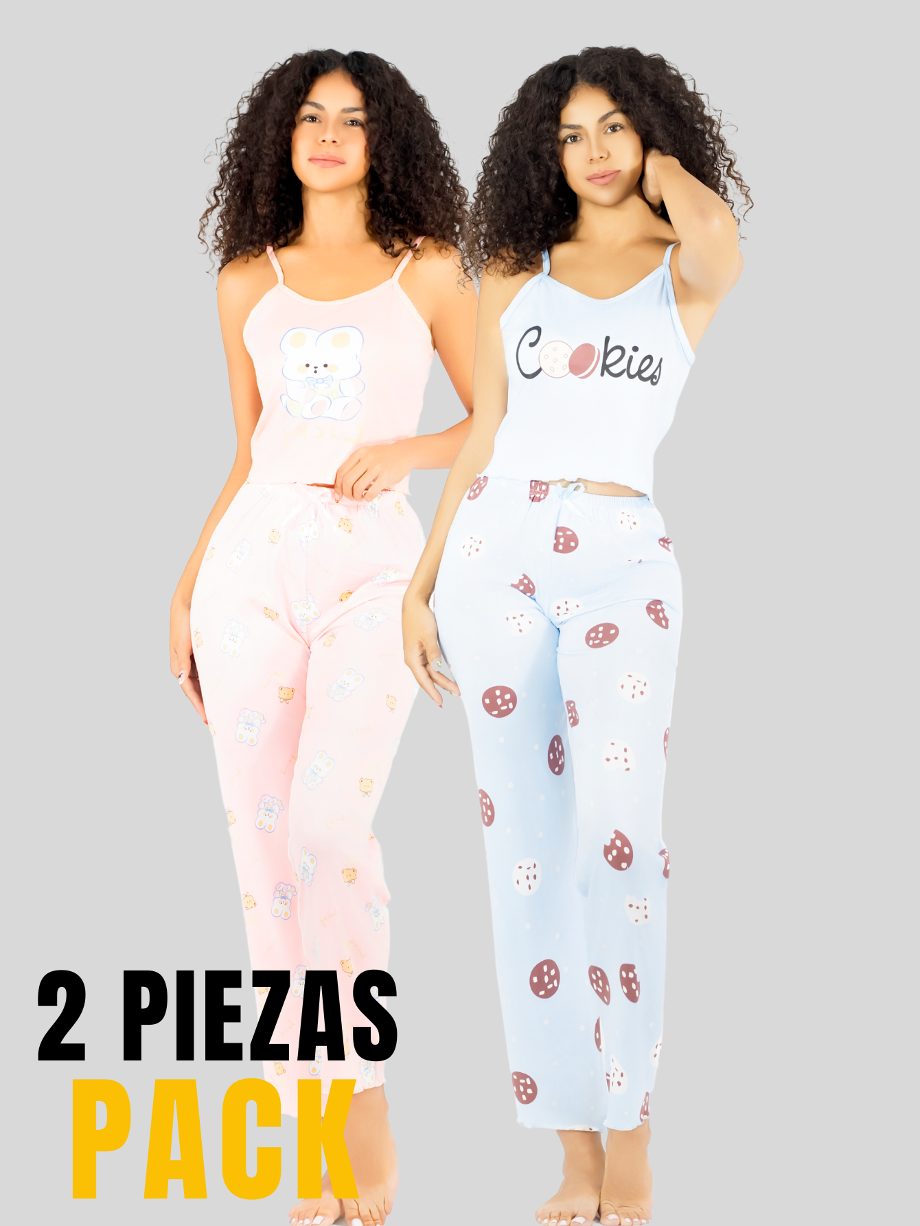 Foto 5 | Set De 2 Conjunto Pijama Mujer Blusa Y Pantalón Dama Pij-089-px2 Variedad De Diseños Piyama Pyjama
