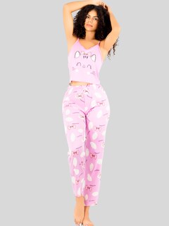 Foto 2 | Set De 2 Conjunto Pijama Mujer Blusa Y Pantalón Dama Pij-089-px2 Variedad De Diseños Piyama Pyjama