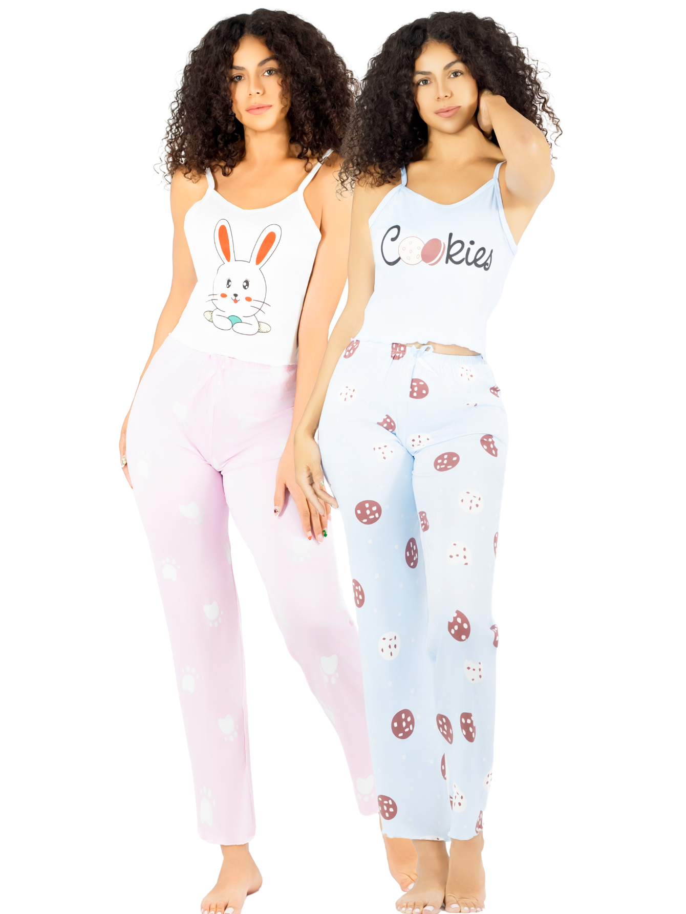 Foto 2 pulgar | Set De 2 Conjunto Pijama Mujer Blusa Y Pantalón Dama Pij-089-px2 Variedad De Diseños Piyama Pyjama