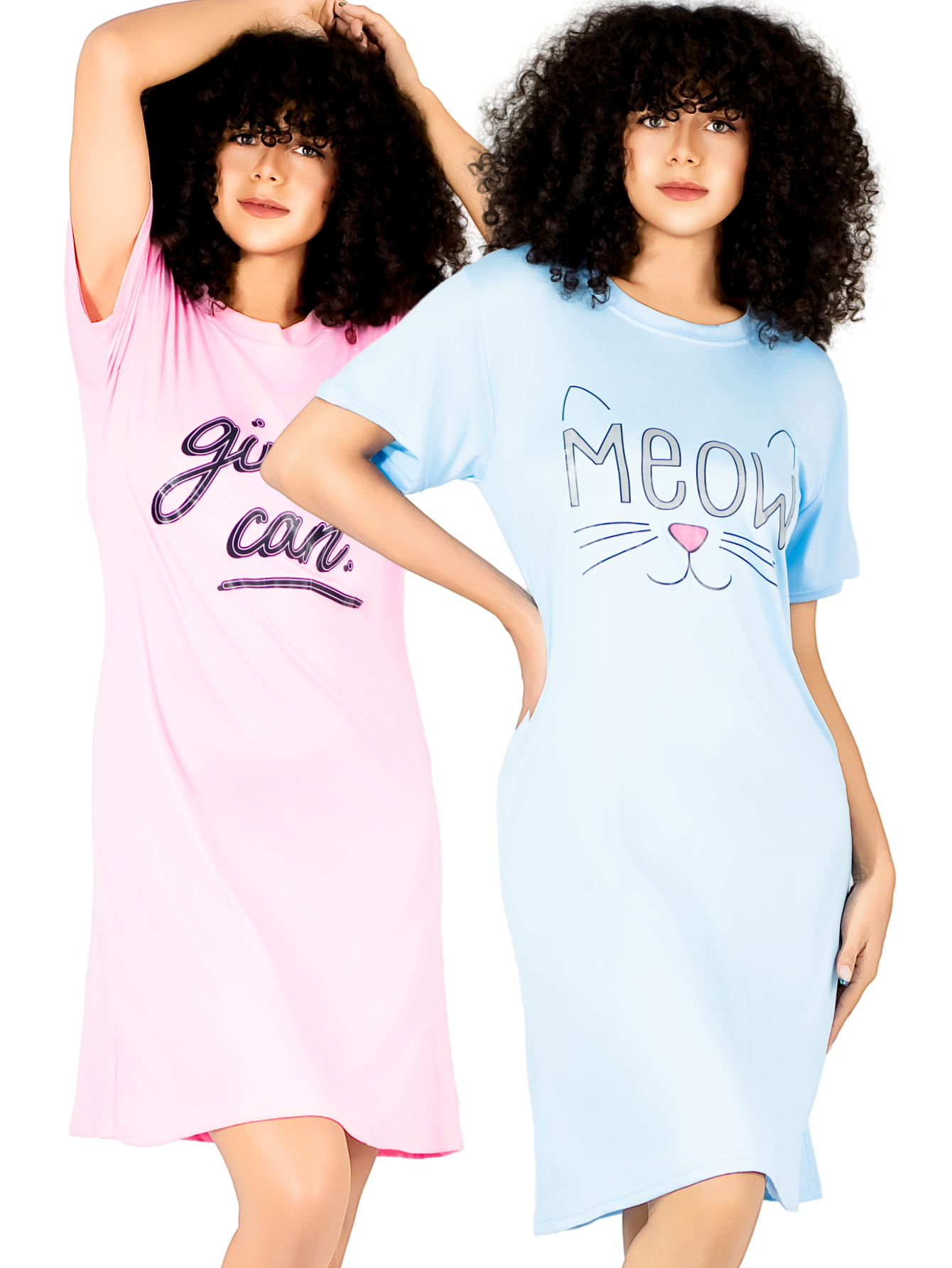Foto 2 pulgar | Set De 2 Camisones Para Dormir Mujer Pijama Aesthetic Batas Pij-08-2 D47 Y D48 Dama Bluson