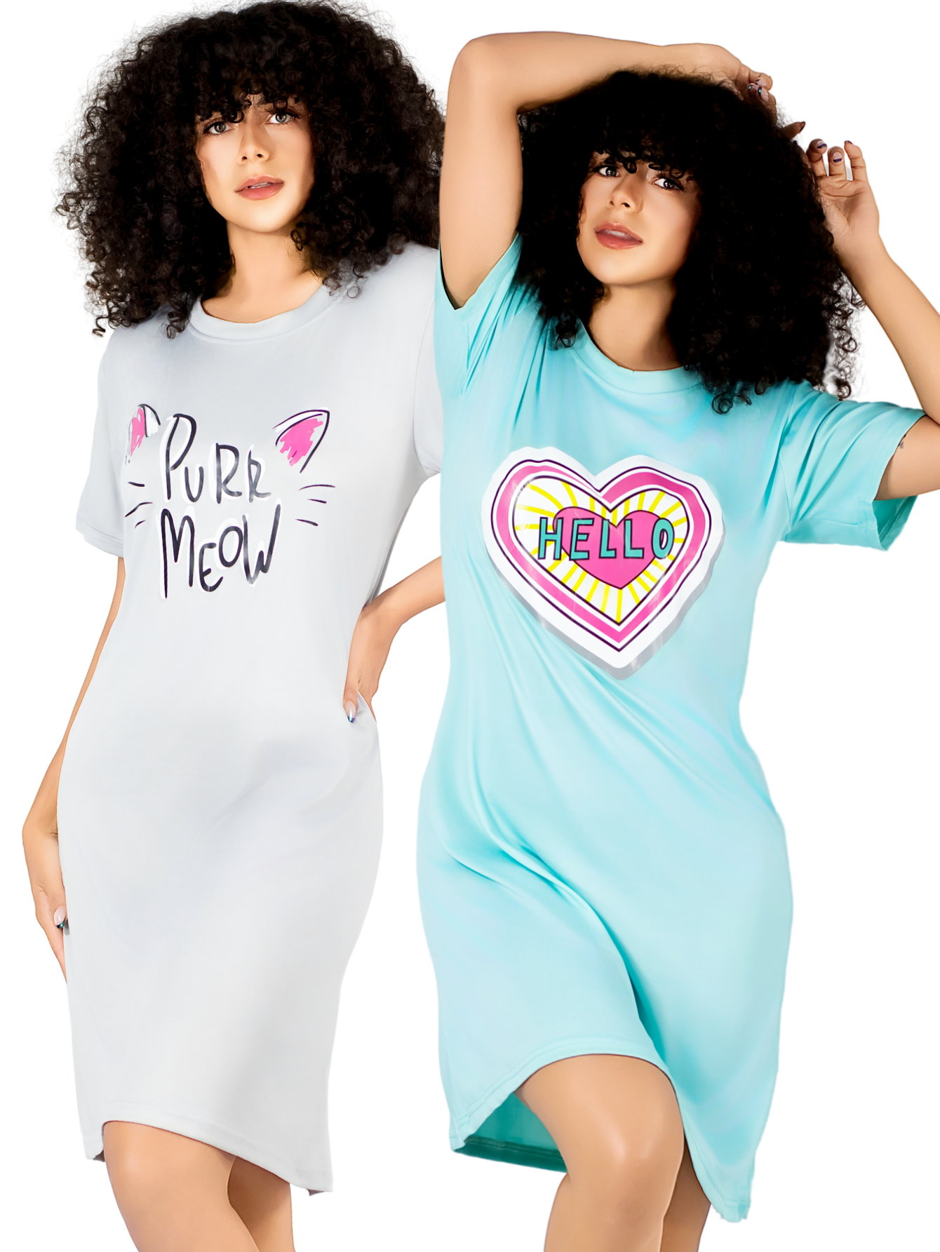 Foto 2 pulgar | Set De 2 Camisones Para Dormir Mujer Pijama Aesthetic Batas Pij-08-2 D43 Y D44 Dama Bluson