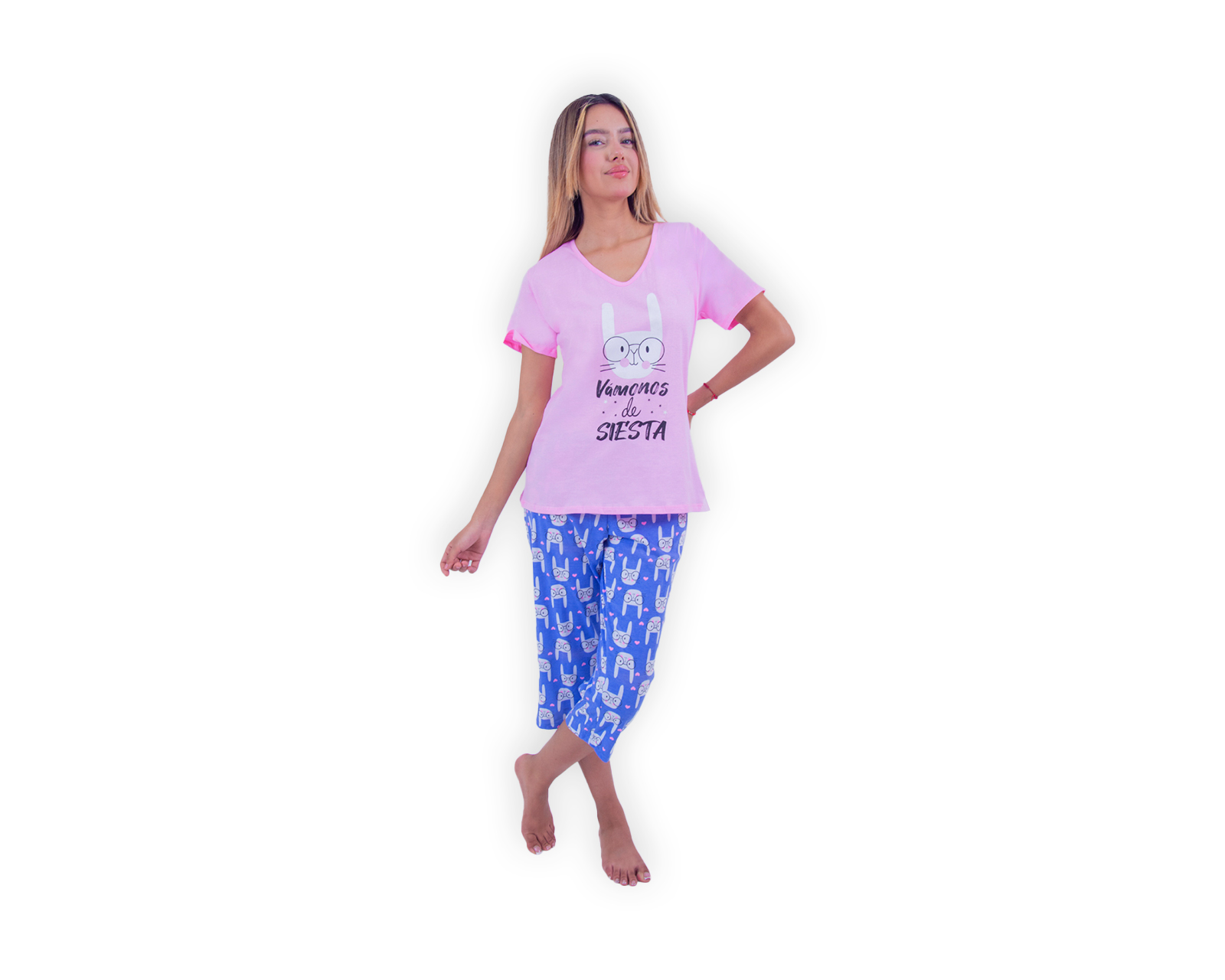 Foto 4 pulgar | Conjunto De Pijama Capri Para Mujer Marca Twins
