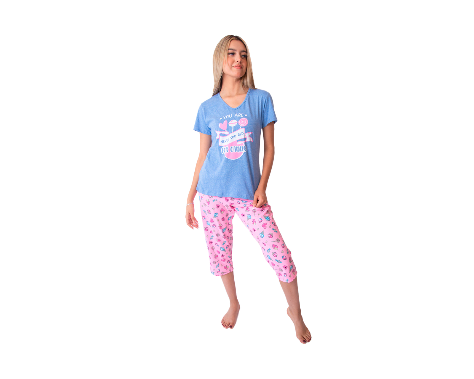 Foto 4 pulgar | Conjunto De Pijama Capri Para Mujer Marca Twins