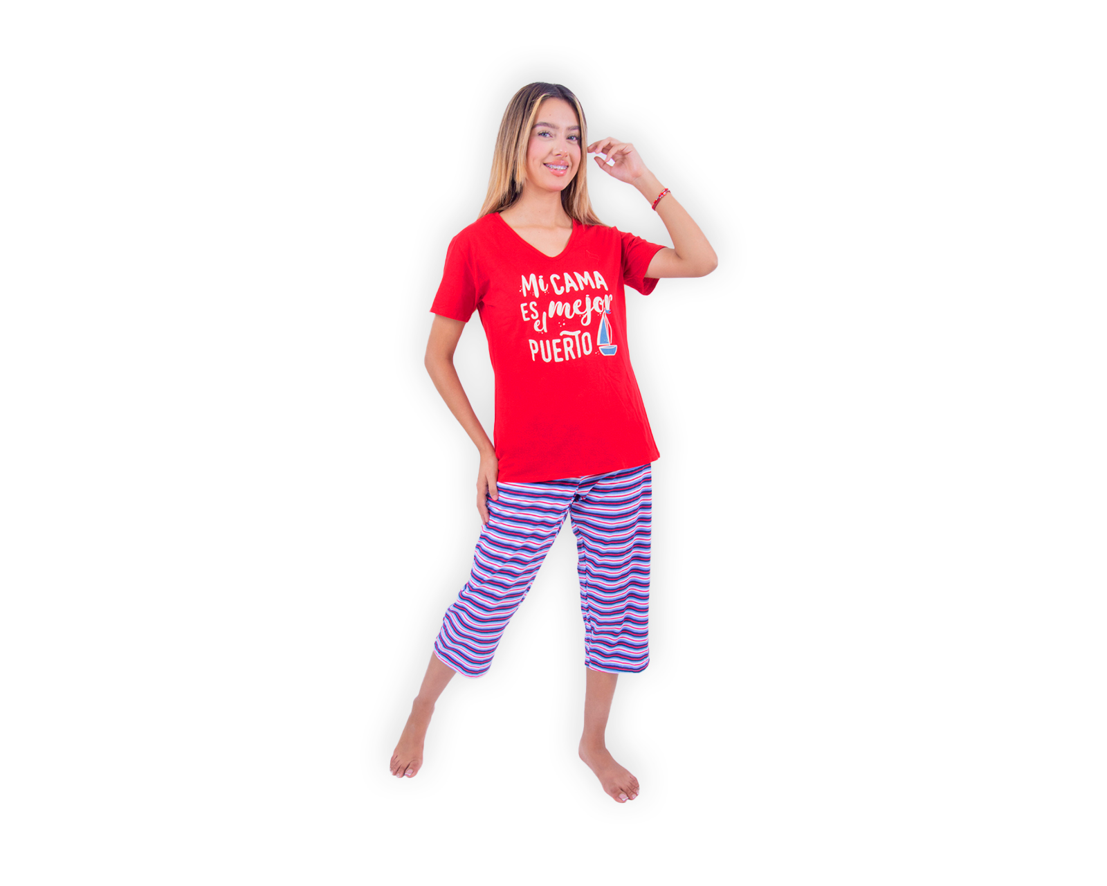 Foto 2 pulgar | Conjunto De Pijama Marca Twins Capri Para Mujer