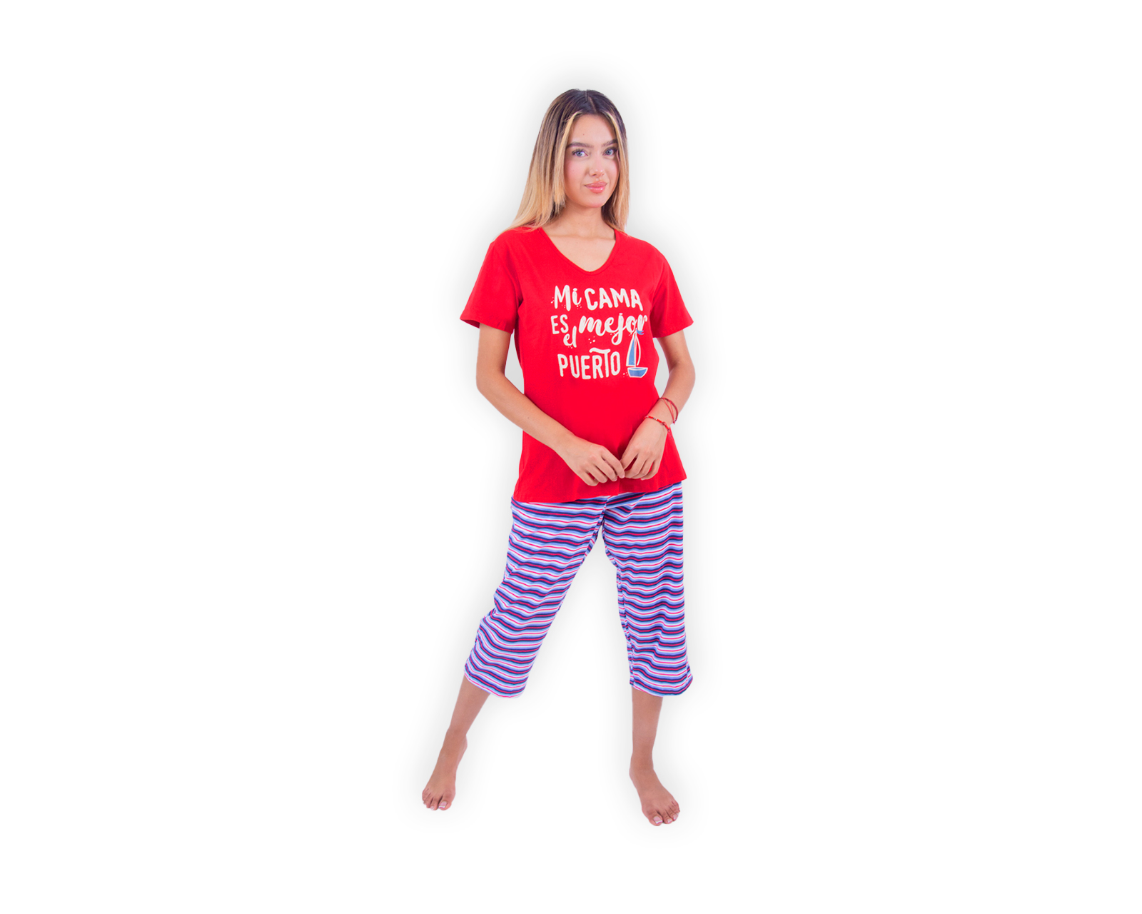 Foto 4 pulgar | Conjunto De Pijama Marca Twins Capri Para Mujer