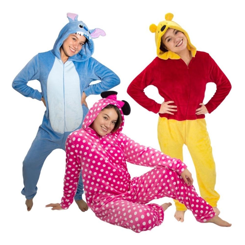 Foto 1 | Kit Mamelucos Adulto Minnie, Stich, Pooh Rosa